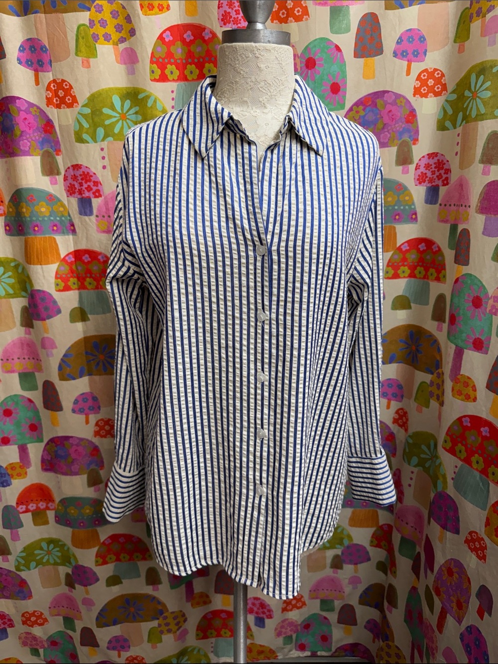 Blenca L/S Button Down Blouse. Medium